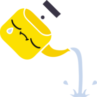 flat color retro cartoon of a pouring kettle png