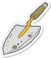 sticker of a cartoon garden trowel png