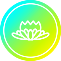 lotus bloem circulaire icoon met koel helling af hebben png