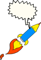 hand drawn comic book speech bubble cartoon rocket png