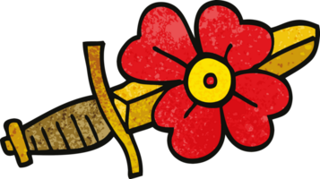 symbole de poignard de tatouage doodle dessin animé png