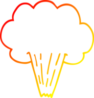 warm gradient line drawing of a cartoon whooshing cloud png