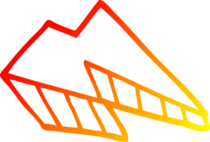 warm gradient line drawing of a cartoon lightening bolt png