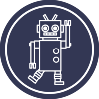 dancing robot circular icon symbol png