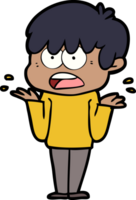 worried cartoon boy png