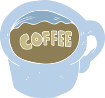 flat color illustration of coffee mug png