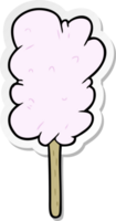 distressed sticker of a cartoon candy floss png