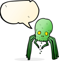 cartoon spooky skull spider with speech bubble png