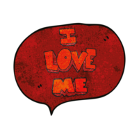 i love me  hand speech bubble textured cartoon symbol png