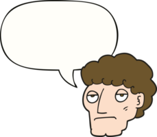 cartoon bored man with speech bubble png