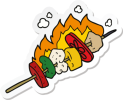 autocollant d'un dessin animé kebab sticks png