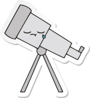 pegatina de un lindo telescopio de dibujos animados png