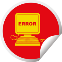 computer error   illustration circular peeling sticker png