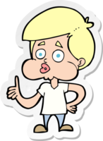 sticker of a cartoon boy giving thumbs up png