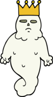 hand drawn doodle style cartoon spooky ghost king png