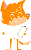 gestionnaire de renard amical de style dessin animé plat couleur png