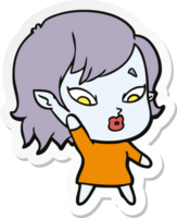 sticker of a cute cartoon vampire girl png