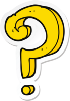 sticker of a cartoon question mark png