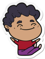 sticker of a cartoon friendly man png