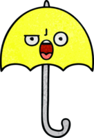 rétro grunge texture dessin animé de une parapluie png