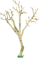 arbre d'hiver de dessin animé de style couleur plat png