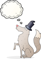 main tiré pensée bulle dessin animé Loup png