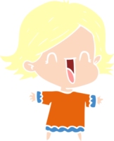 flat color style cartoon happy woman png