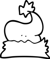 hand drawn black and white cartoon christmas hat png