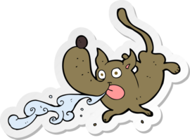 autocollant d'un chien bave de dessin animé png