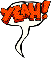 yeah  hand drawn comic book speech bubble cartoon shout png