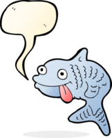 cartone animato pesce con discorso bolla png