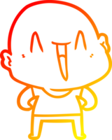 caloroso gradiente linha desenhando do uma feliz desenho animado Careca homem png