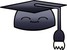 gradient shaded cartoon of a graduation hat png