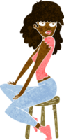 cartoon woman striking pose png