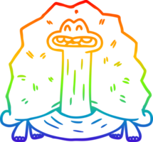 arco iris degradado línea dibujo de un gracioso dibujos animados Tortuga png