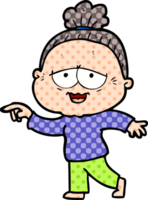 anciana feliz de dibujos animados png