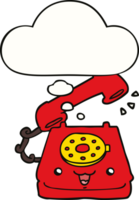 cute cartoon telephone with thought bubble png