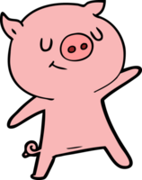 happy cartoon pig waving png