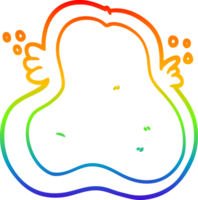 rainbow gradient line drawing of a cartoon amoeba png