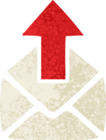 retro illustration style cartoon of a email sign png