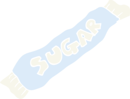 flat color illustration of packet of sugar png