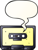 cartoon old cassette tape with speech bubble in smooth gradient style png