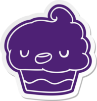 cartoon sticker kawaii of a cute cupcake png