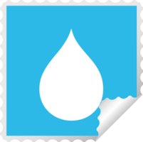 square peeling sticker quirky cartoon rain drop png