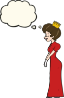 cartoon princess with thought bubble png
