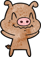 nervous cartoon pig png