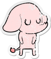 adesivo in difficoltà di un simpatico elefante cartone animato png