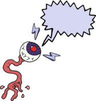 hand drawn speech bubble cartoon gross electric eyeball png