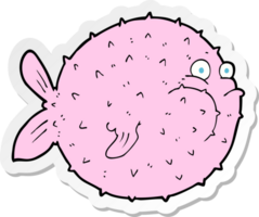 sticker of a cartoon puffer fish png