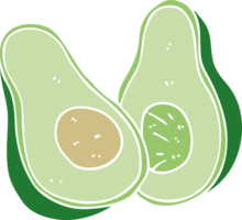 piatto colore stile cartone animato avocado png